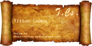 Tittes Csaba névjegykártya